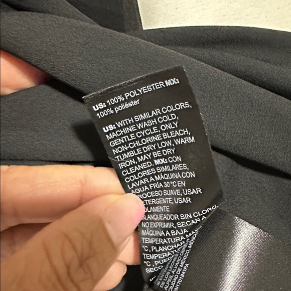 White House Black Market Sleeveless Draped Gown 4P Black V-Neck Chiffon Lined - Picture 15 of 16